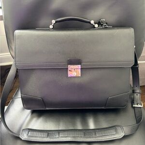 Tumi Black Leather Briefcase